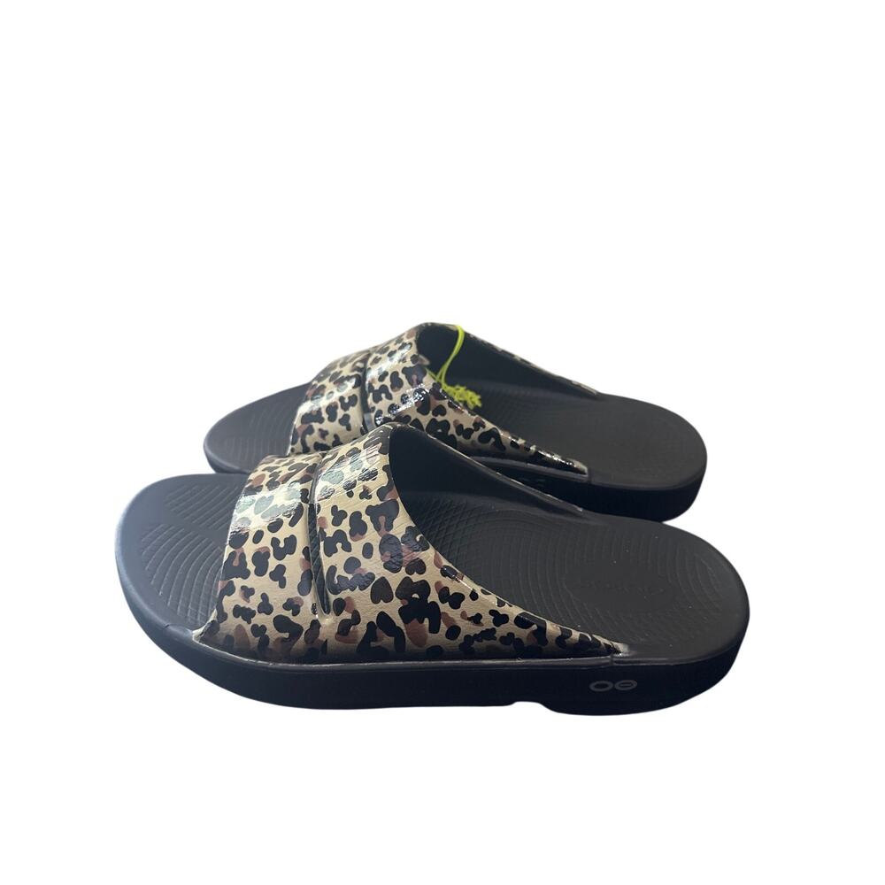 OOFOS OOahh Limited Leopard Print women's slide sandals 10 M - Picture 3 of 5
